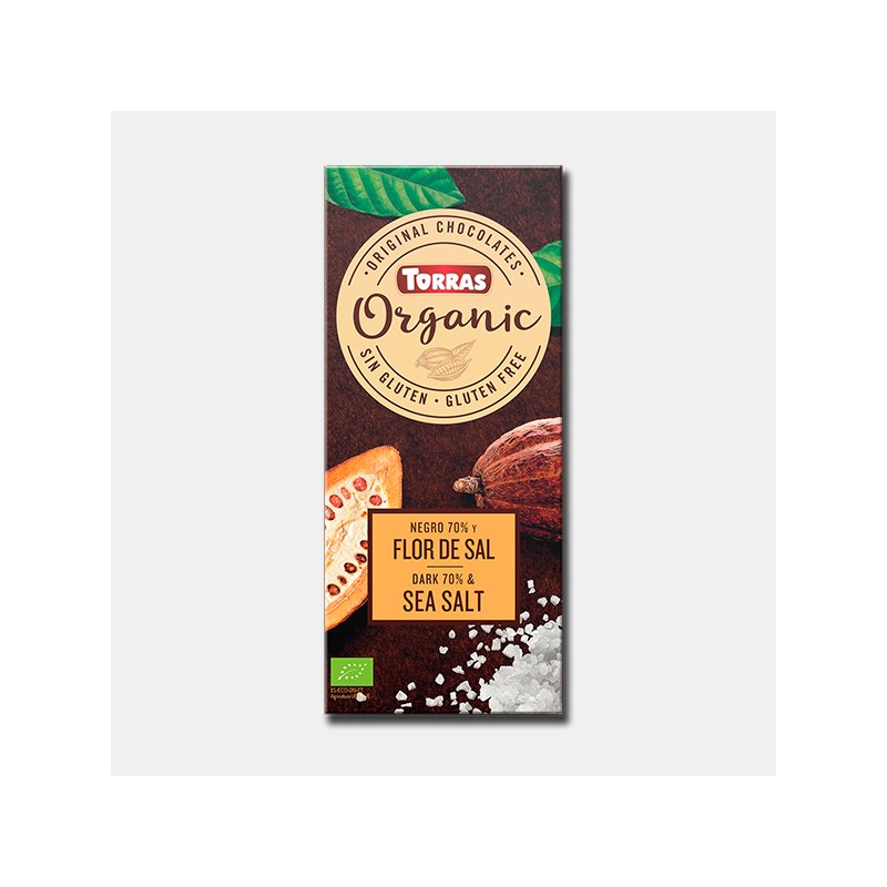 Tableta Orgánico negro 70% cacao con flor de sal